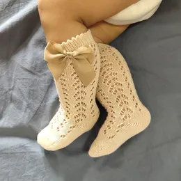 Bebek kız çoraplar yürümeye başlayan çocuk yay pamuk örgü nefes alabilen yeni doğan bebek çorap