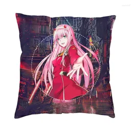 Federa per cuscino Zero Two Darling In The Franxx 40x40 cm Custodia da tiro nordica in morbido velluto per divano Decorazioni per la casa Federe