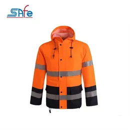 High quality jacket raincoat reflective strip rain coat waterproof