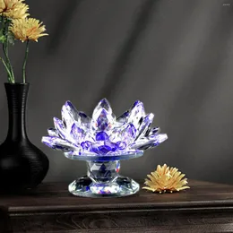 Candle Holders Crystal Lotus Flower Tea Light Holder Clear Stand Candlestick Coffee Table Votive Candles Party Ornament