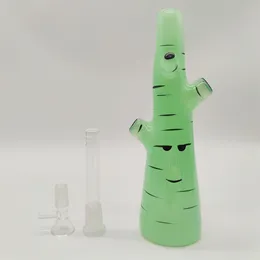 2022 9 Inches 3D Anime Cactus Cream Green Thick OEM ODM Glass Bong Water Pipe Hookah Beaker Tobacco Smoking Bubbler Smoke Pipes Bongs US Warehouse