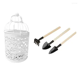 Portacandele 1 pz Lanterna marocchina Portacandele 3 Kit di mini attrezzi da giardino portatili Piccola pala Zappa Giardinaggio