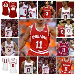 Camisa de basquete Indiana Hoosiers personalizada 23 Trayce Jackson-Davis 22 Geronimo 5 Malik Reneau Miller Kopp 1 Jalen Hood-Schifino Tamar Bates Kaleb Banks Trey Galloway