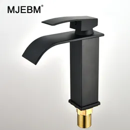 Badrumsvaskkranar Mjebm Black Square Paint Washbas Basin Cold Mixer Tap Enkel hål Köksartiklar 221203