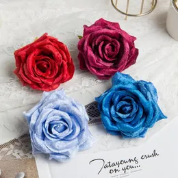 Dekoratif Çiçekler 100 PCS Yapay Düğün Noel Çelenk Pırlanta Velvet Gül Toptan Pompom Meapwear Ev Dekor