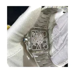 2023wristwatches хип -хоп бриллиант -часы с раундом разрез всех размеров настройки натуральные алмазные часы ручной работы для мужчин D