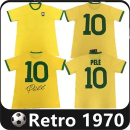 BRASIL 1970 jerseys bele 1998 retro Pele 10 PELE CLASSIC Carlos Romario Soccer Jersey S XXL camisa de futeboll