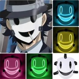 Party Masks Anime cosplay High-Rise Invasion Mask LED Glowing Mask Japanese Samurai Costume Props GC1845