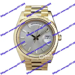 Highquality men's watch 2813 automatic machinery 228238 watch 40mm Silver diagonal grid dial Rectangular diamond 228239 wristwatch gold stainless steel clasp