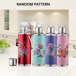 Termoser 1 2L 2L Retro Travel Thermosflask Thermos vatten Kaffeflaska Rostfritt stål Cup Mugg värme Kall konservering 221203