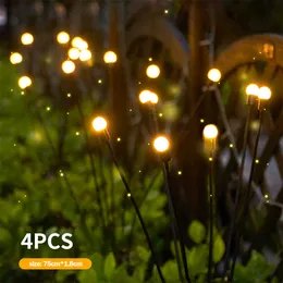 Gartendekorationen 4 Stück Solar-LED-Licht-Dekor, Feuerwerk, Glühwürmchen, Weihnachtsdekoration im Freien 221202