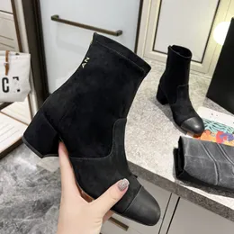 Högkvalitativ ankelstövlar designer ccity läder häl start mode kvinnor vinterstövlar kanal sexiga kvinnorna skor fdgdfgg