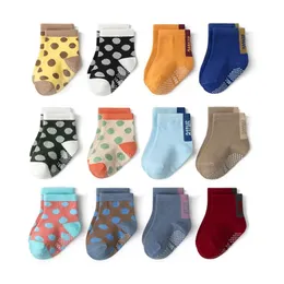 Çocuk Socks Slip Slip Toddler 12 çift kızlar için kızlar bebek bebekler anti kızak pamuk mürettebat 1 7 yıl 221203