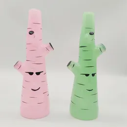 2022 9 Inches 3D Anime Cactus Pink Green Thick Glass Bong Water Pipe Hookah Beaker Tobacco Smoking Bubbler Smoke Pipes Bongs US Warehouse