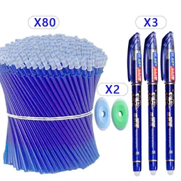 PCSset apagável Pen Gel S School MM Blue S Rod Rod Office de redação de estudantes laváveis ​​Kawaii Stationardy