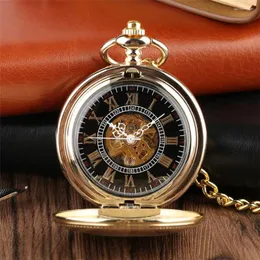 Pocket Watches Watch With Chain And Steampunk Hand-wound Pendant For Men Women Silver Mechanical Shield Collectible