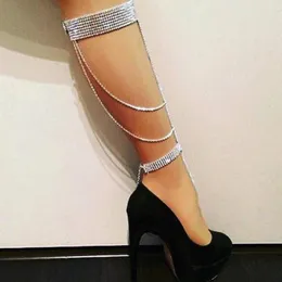 Anklets Sexy Luxury Rhinestones Bracelet On The Leg For Women Chain Accessories Summer Party Prom Banquet Jewelry Corrente De Perna