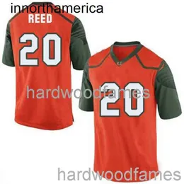 Genähtes Miami Hurricanes #20 Ed Reed Orange NCAA Football Jersey Herren Damen Jugend XS-5XL 6XL