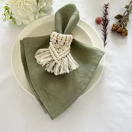 Table Napkin 4PCS 40x40cm Linen Napkins Natural Material Soft Durable For Dinning Party Wedding Decoration