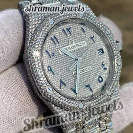 Другие часы Наручные часы VVS1 Часы Iced Out с шипами и арабскими цифрами Автоматические часы из нержавеющей стали с бриллиантами и шипамиF5DDAWQY