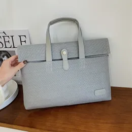 Canvas Bag Women Computer Package Men portfölj bärbar dator unisex enkel designer handväska affärsportfölj för säckdokument