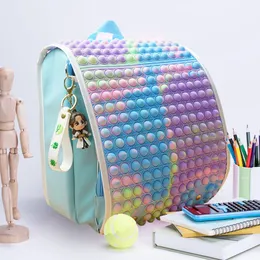 Ryggsäckar Big Capacity Popper School Ryggsäck Fidget Toys Axel förskoleväska Push Pop Bubble Canvas Bookbag Stress Relief Gift 221203