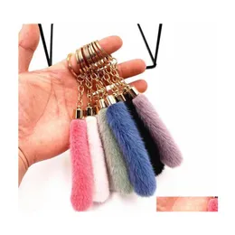 Party Favor Cute Tassel Plush Keychain Cartoon Bag Pendant Car Key Chain Ring Ornaments Accessories Creative Gifts 156 N2 Drop Deliv Dhvlh