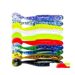 Parti Favor 10 PCS/Lot 9.5cm/6g 10 Renk Solucan Plastik Yemleri Parti Favans Swimbait Wobblers Yumuşak Yem Balıkçılık Cazibesi Yapay Bas Tac Dho1J