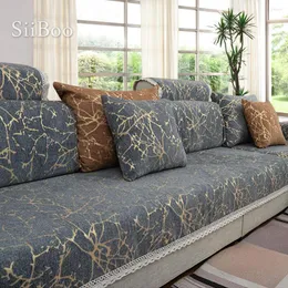 Stol täcker europeisk stil Sky Stripe Jacquard Chenille Sofa Cover Cama Slipcovers för vardagsrumsmöbler Sektionssoffa SP4906