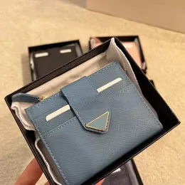 Purse de carteira de carteira curta de qualidade mulher carteira mens em bolsas de moeda de moedas de zíper bolsa de zíper de couro genuíno mini bolsas de embreagem Triângulo 5a