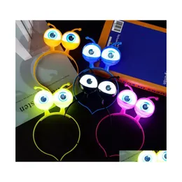 기타 LED 조명 Brelong Halloween Haindand Luminous Eyeball Horror Shiny Headdress Costume 선택 사항 1 PC 드롭 배달 L Otoxf