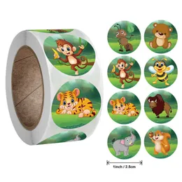 pcs zoo Animali cartoni animati Adesivi per bambini giocattoli classici adesivi scuola insegnante ricompensa disegni modello tigre