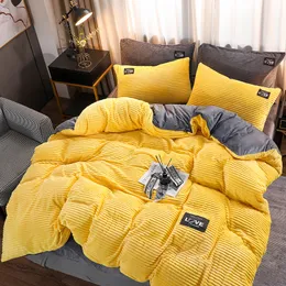 Bedding Define Luxury Winter Warm Quilt Capa Conjunto de veludo magia mais grosso de edred￣o de edif￭cios que rainha 220x240 221205