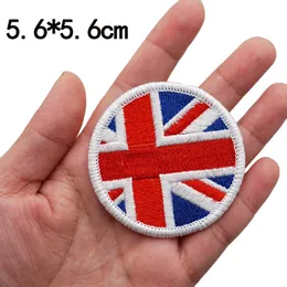 5 datorer/parti UK FLAG-lappar m￤rker milit￤r taktisk moral broderad applikation med krokj￤rnst￶d