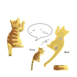 Kühlschrankmagnete Cartoon Magnetischer Kühlschrankmagnet Haushaltsgeräte Niedliche Katze geformt Keine Spur Klebehaken Schlüsselhaken 4Hb J2 Drop Dh8Ux
