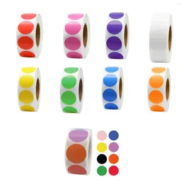 Present wrap dophe 500 st/roll chroma etikett färg kod dot etiketter klistermärken färgglada runda skrap diy klistermärke söt handgjorda
