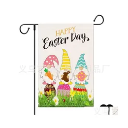 Banner Flags Mti Pattern Gardens Flags Rabbit Print Easter Garden Flag Car Love Heart Printing Banner Festival Decoration Arrival 5 Dhss0