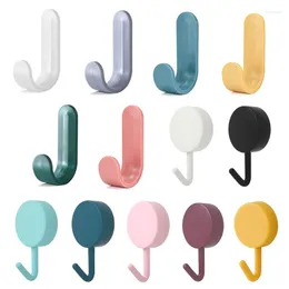 Hooks Colorful Self Adhesive Wall Mini Strong Punch-free Hook For Kitchen Key Holder Bathroom Organizer Door Hanging