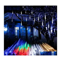 LED -str￤ngar 30 cm 50 cm vattent￤t meteor dusch regnr￶r LED -belysning f￶r fest br￶llop dekoration julhelgens ljus drop del otqbx