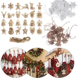 Weihnachtsdekorationen, Geschenktüten, Dekor, Weihnachtsornament, Zahlenetikett, Adventskalender, Holzanhänger, Countdown-Hängeetiketten