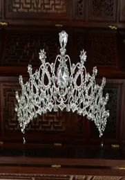 Billiga silverkristaller br￶llop tiaras p￤rlstav brud krona diamanthuvudstycken strass pannband lysande h￥r tillbeh￶r PAGEANT3197632
