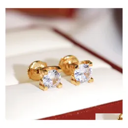 Stud C Legers Diamonds Earring Top Quality Stud Luxury Brand 18 K Gilded Studs For Woman Branddesign Selling Diamond Exquisite Gift Dhmx8