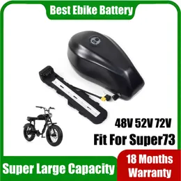 Super73 Ebike Battery Replacement 21700 batteries Pack 1000w 48v 35ah 52v 30ah 60v25H 72V 20AH lithium ion e bike super large capacity 13S7P 14S6P 16S5P 20S4P