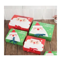 Juldekorationer julafton stor presentförpackning Santa Claus Fairy Design Kraft Papercard Presentparti Favor Aktivitet Rödgrön Gif DH8W1