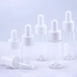 Makeup Tools 50pcslot 5 ml 10 ml 15 ml 20 ml Klar glasdropparflaskor injektionsflaskor med pipett för kosmetisk parfym eteriska oljeflaskor 221205
