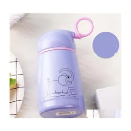 Garrafas de água aço inoxidável instante Tumbllers Little Elephant Cartoon Bottle Bottle Vacuum Crianças Big Belly Cup Presente Preserva Dhscx