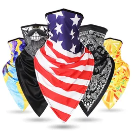 Scarves Summer Ice Silk Sport Triangle Scarf Cycling Bandana Hiking Camping Hunting Bike Bicycle Military Tactical Half Face Mask Cover 221205