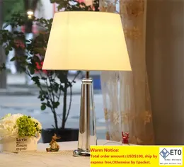 American Moderntable Lamps E27 Bulb Fabric Shade Desk de cristal para la Luz de Decoración del dormitorio