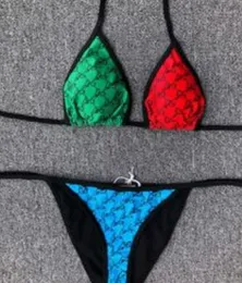 Kvinnor baddr￤kt Ny skjuter upp h￶g midja bikinis set baddr￤kter simning kvinnlig sommarbrasiliansk strandkl￤der