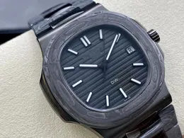 Watch Designer Recursos 2022 Men's Watch Combinação perfeita de fibra de carbono e aço inoxidável preto na caixa e papel de vidro da safira original